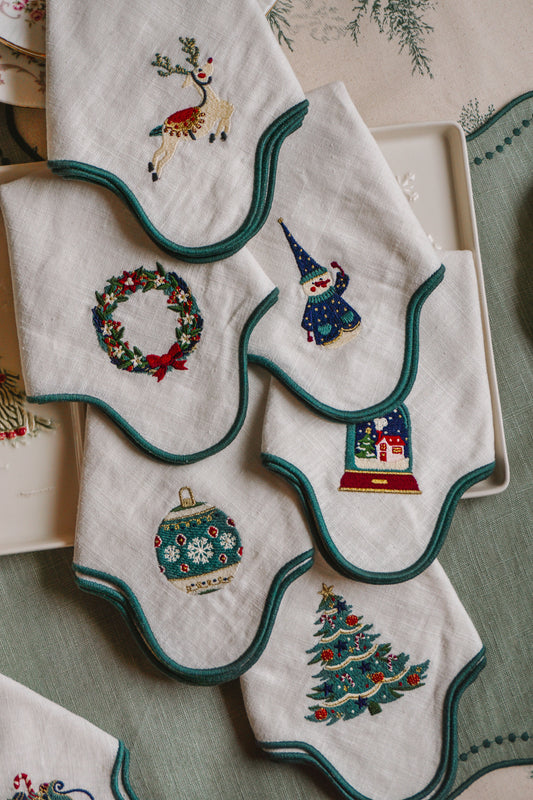 Conjunto 1: Guardanapos ondulados - 6 unidades