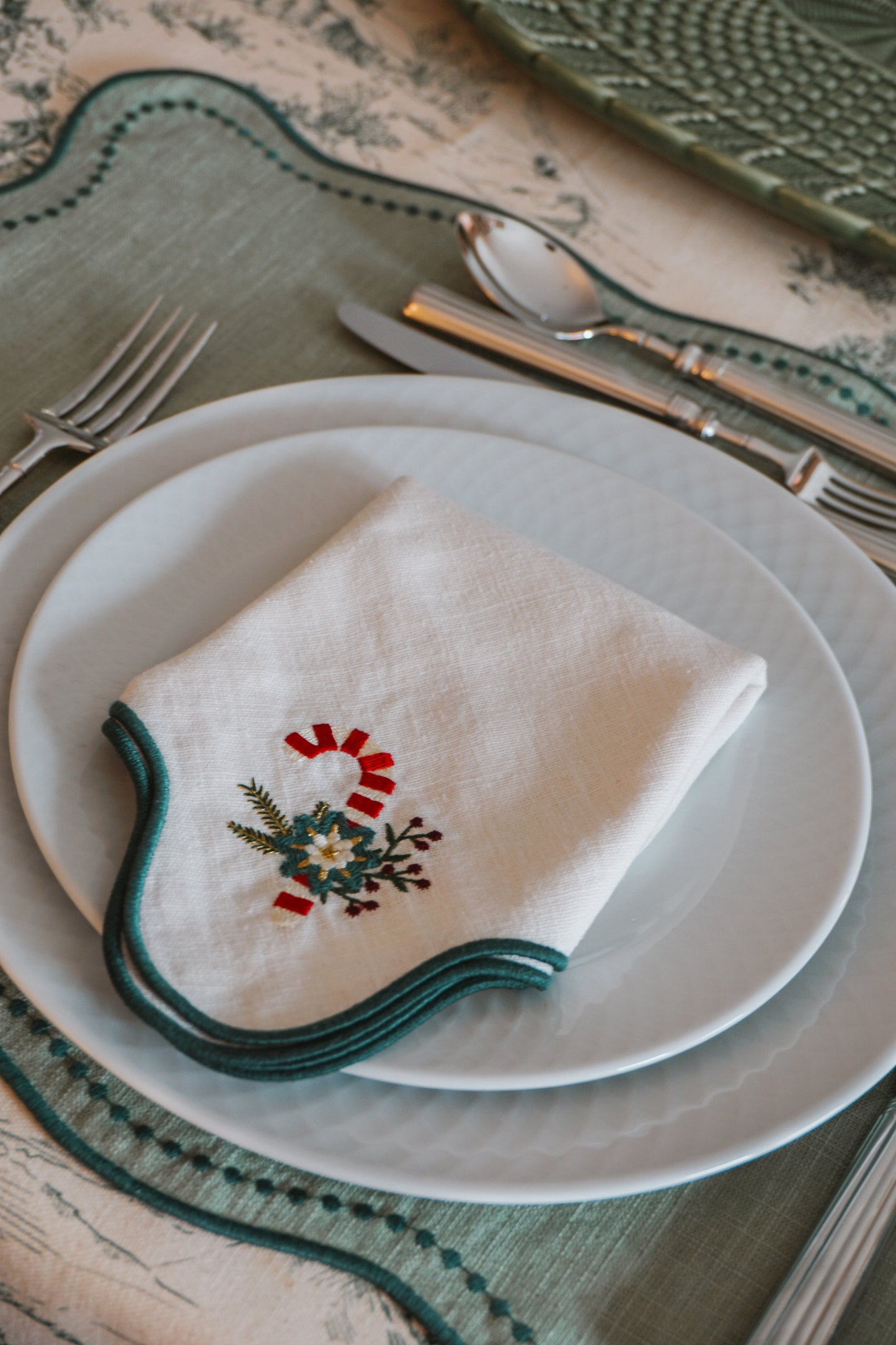 Guardanapo Ondulado Bengala de Natal