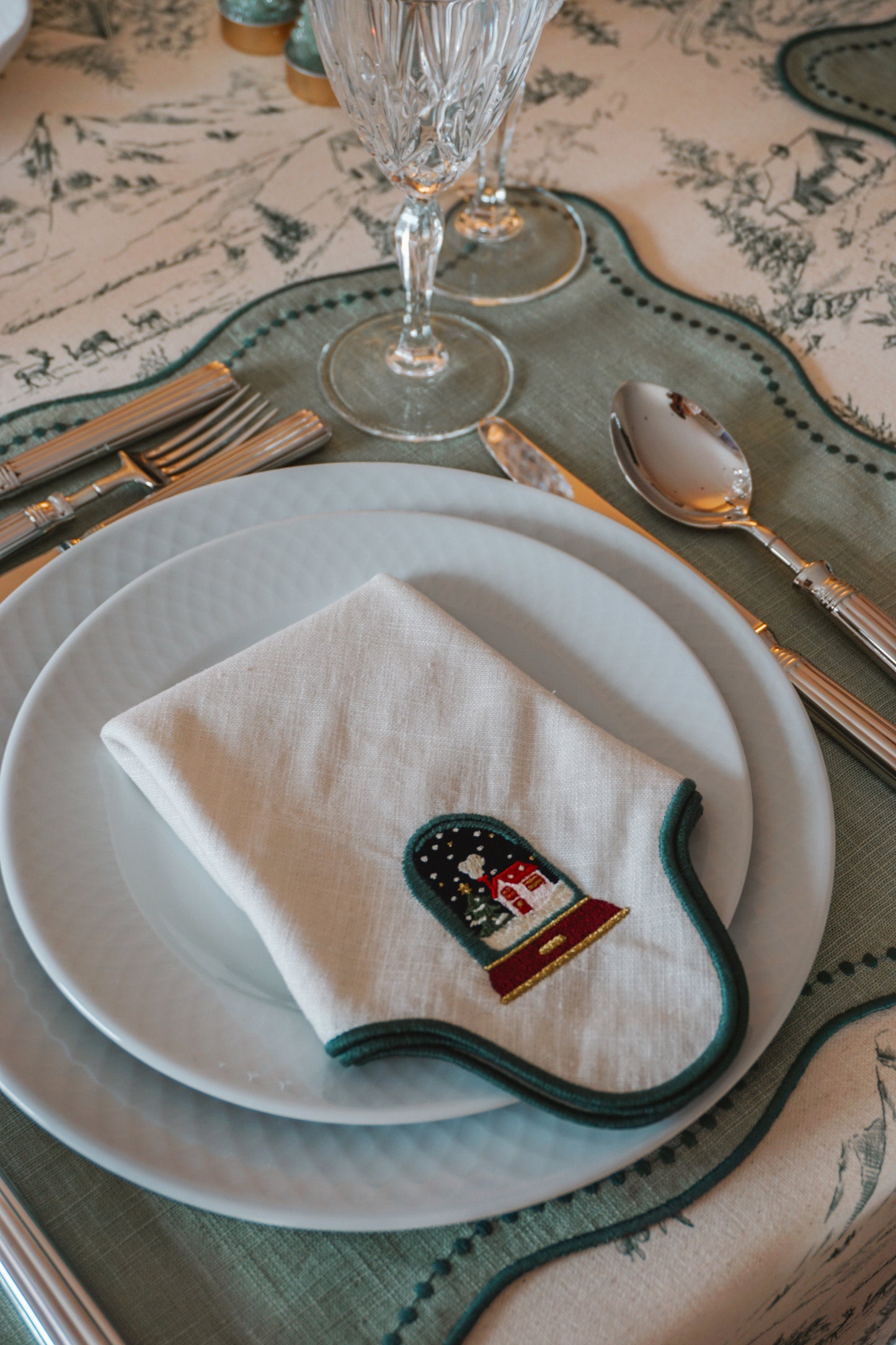 Guardanapo Ondulado Globo de Neve