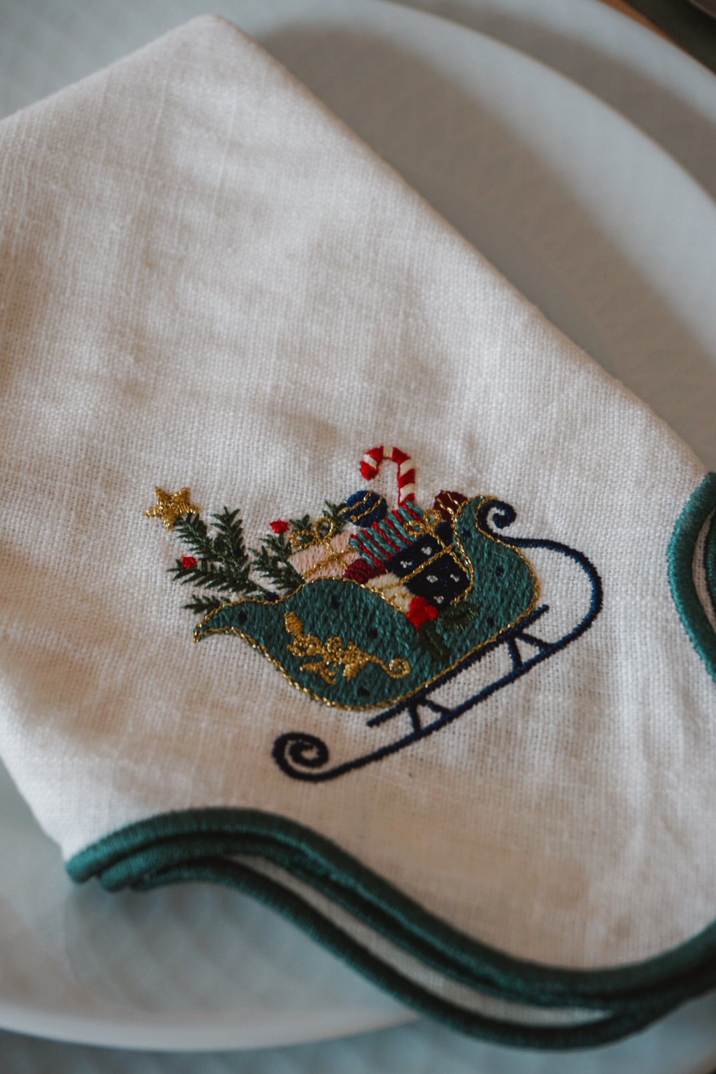 Guardanapo Ondulado Trenó de Natal