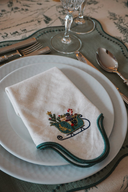 Guardanapo Ondulado Trenó de Natal