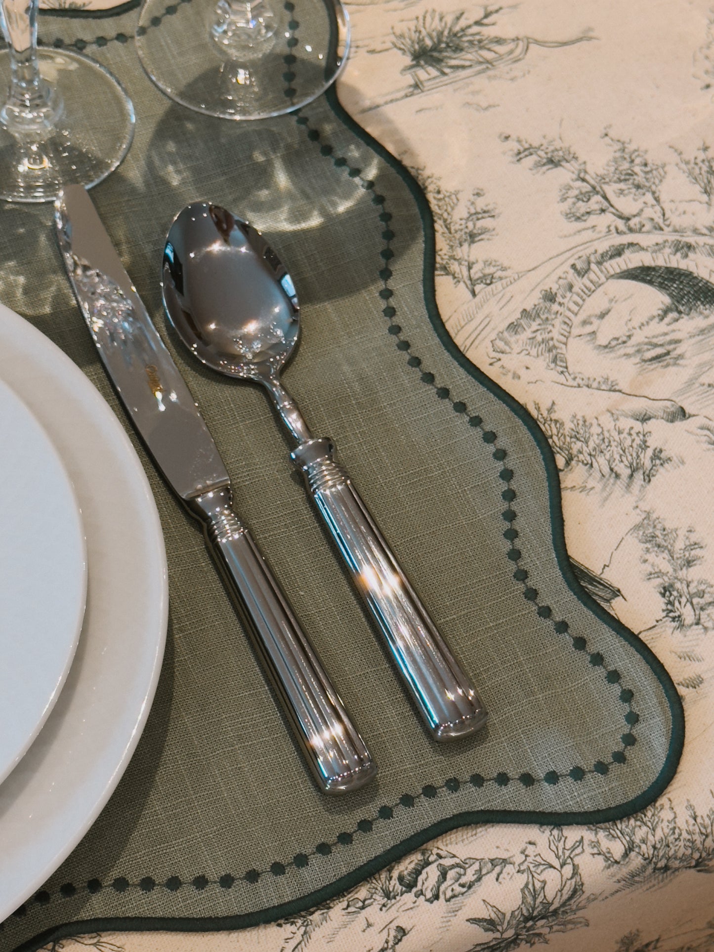 Individual Ondulado Verde-Sálvia