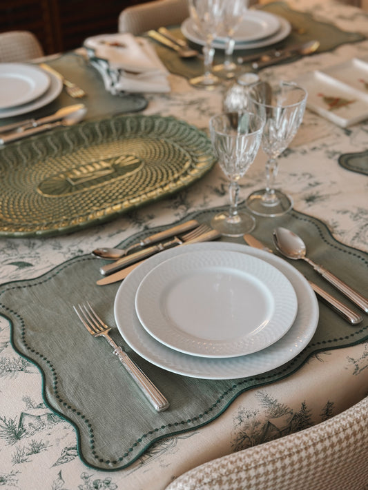 Individual Ondulado Verde-Sálvia